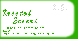kristof ecseri business card